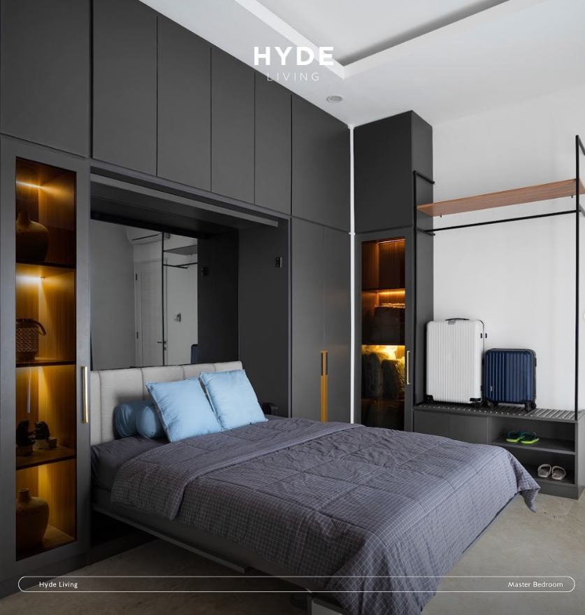 Dark Matte Floor-to-Ceiling Wardrobe System