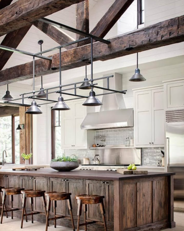 Grand Barn Kitchen with Exposed Timber Beams