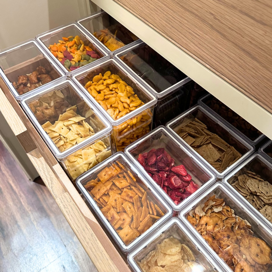 Snack Drawer with Individual Cube Containers