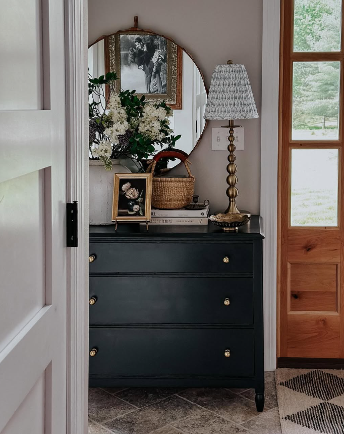Moody Vintage Entry with Curated Accessories
