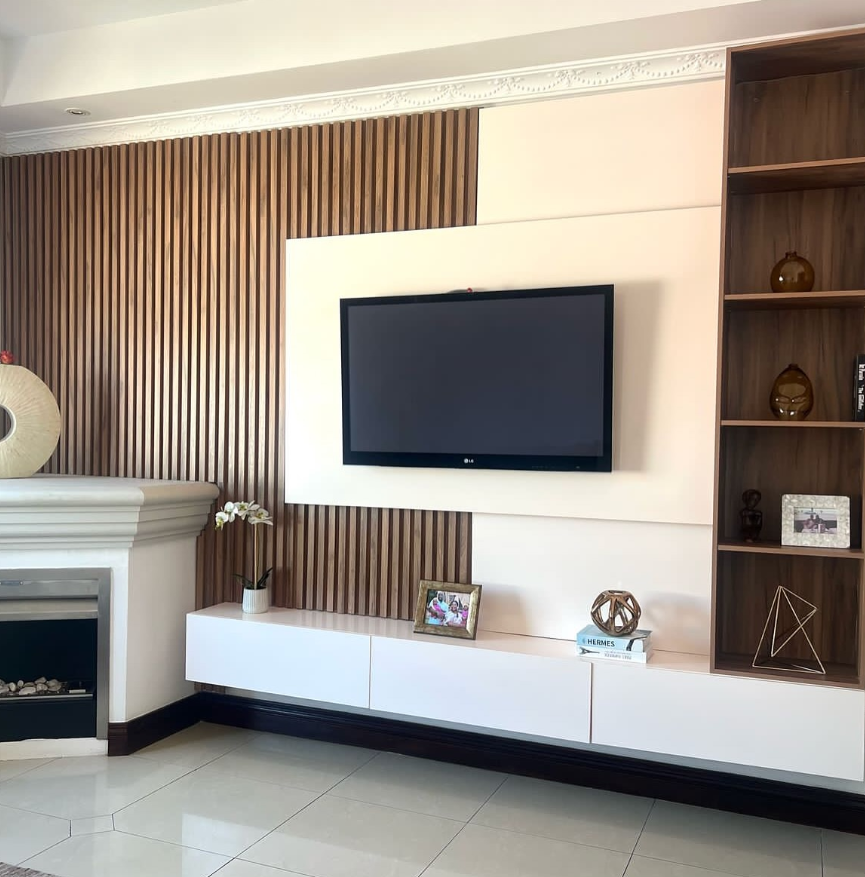 Contemporary Vertical Slat Accent Wall