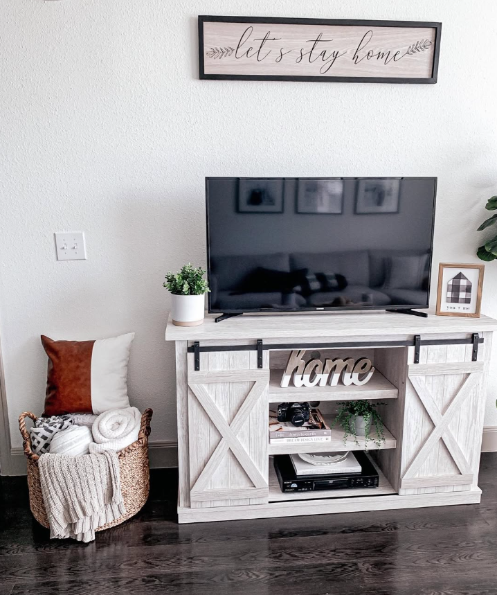Farmhouse Barn Door TV Console