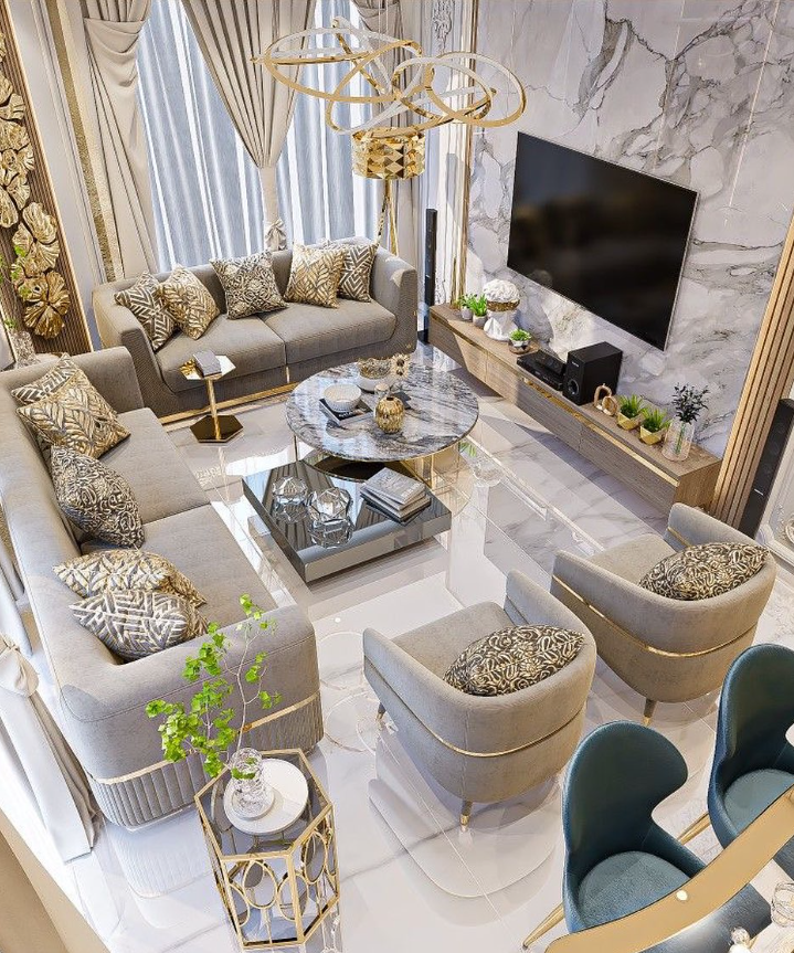 Glamorous Contemporary Living Room