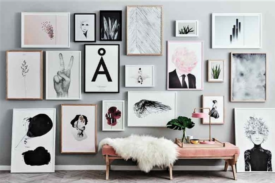 Modern Eclectic Art Salon Wall