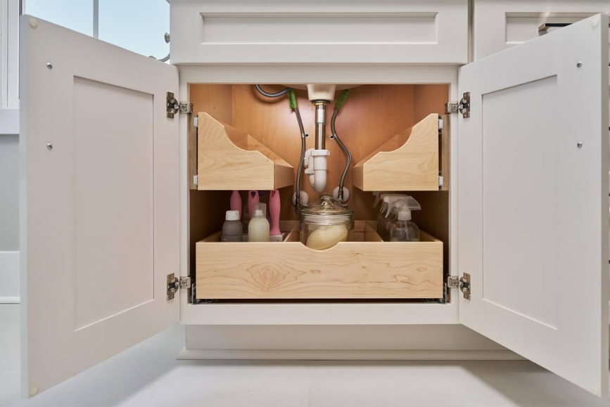 Custom Wooden Pull-Out Shelves