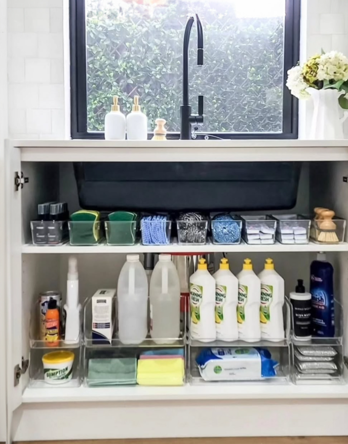 Kitchen Cabinet with Added Tension Shelf