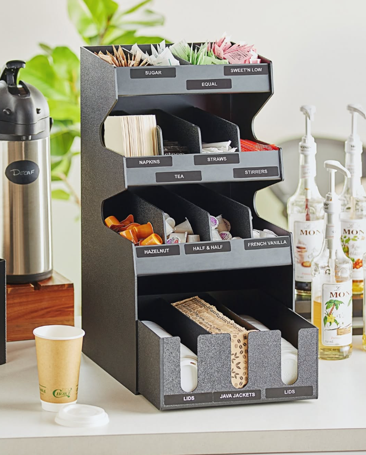Countertop Coffee Station with Condiment Organizer