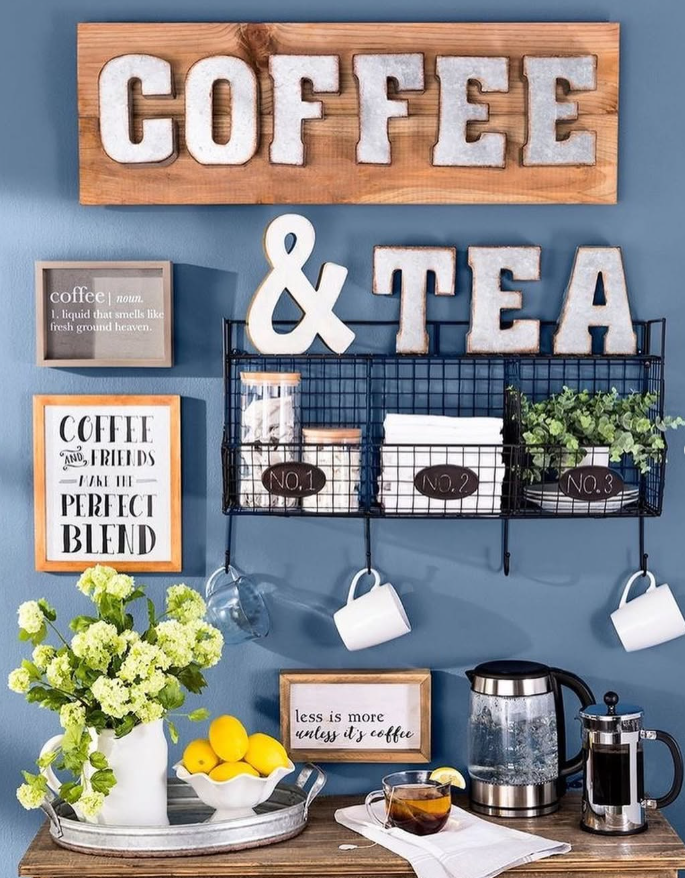 Farmhouse Coffee and Tea Wall Station