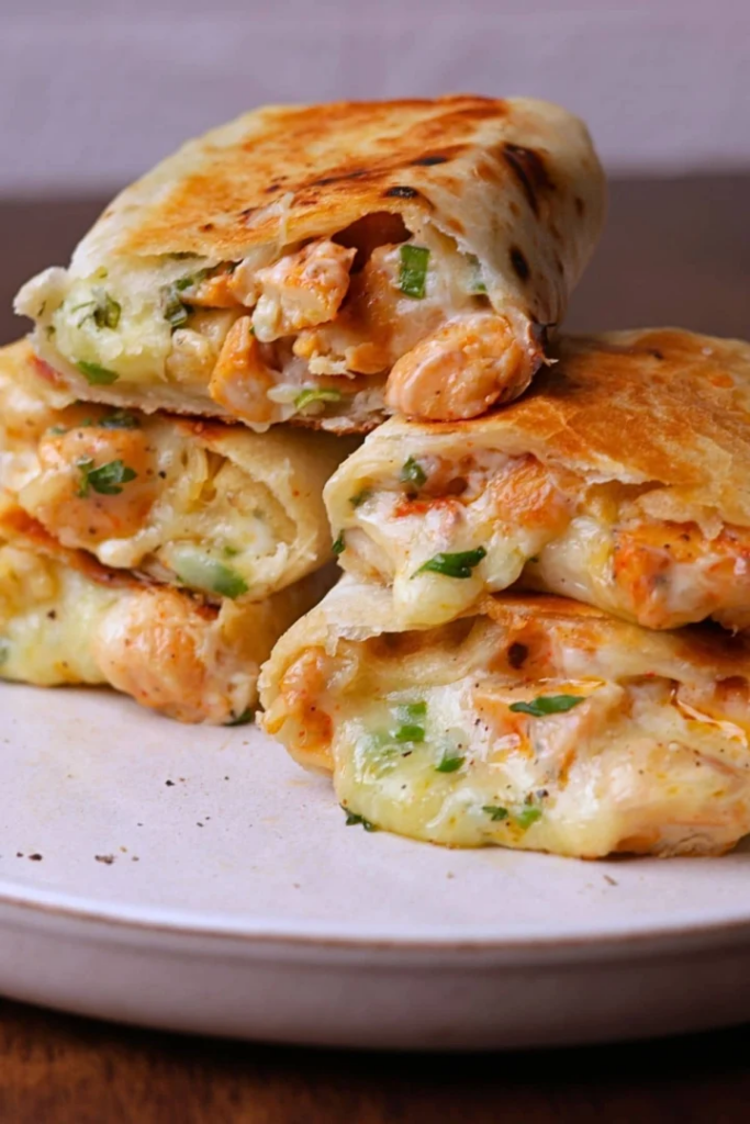 Cheesy Garlic Chicken Wraps