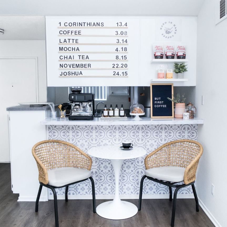 Café-Style Mini Coffee Bar with Menu Board