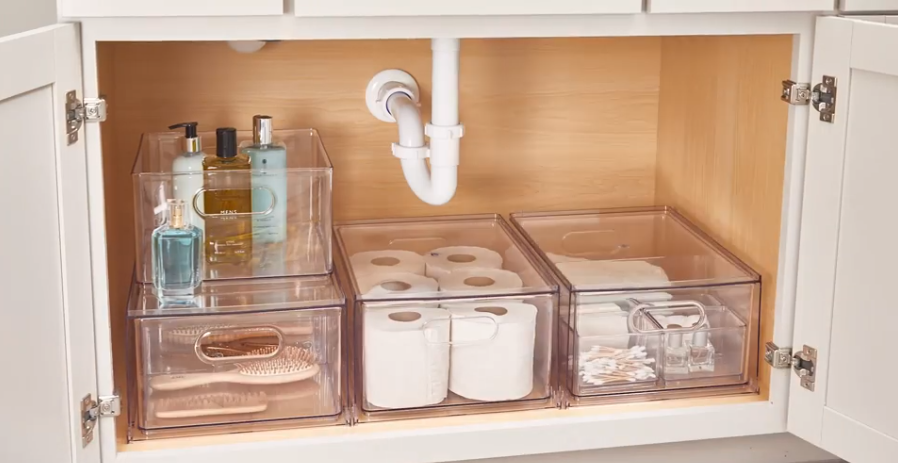 Clear Acrylic Pull-Out Bins