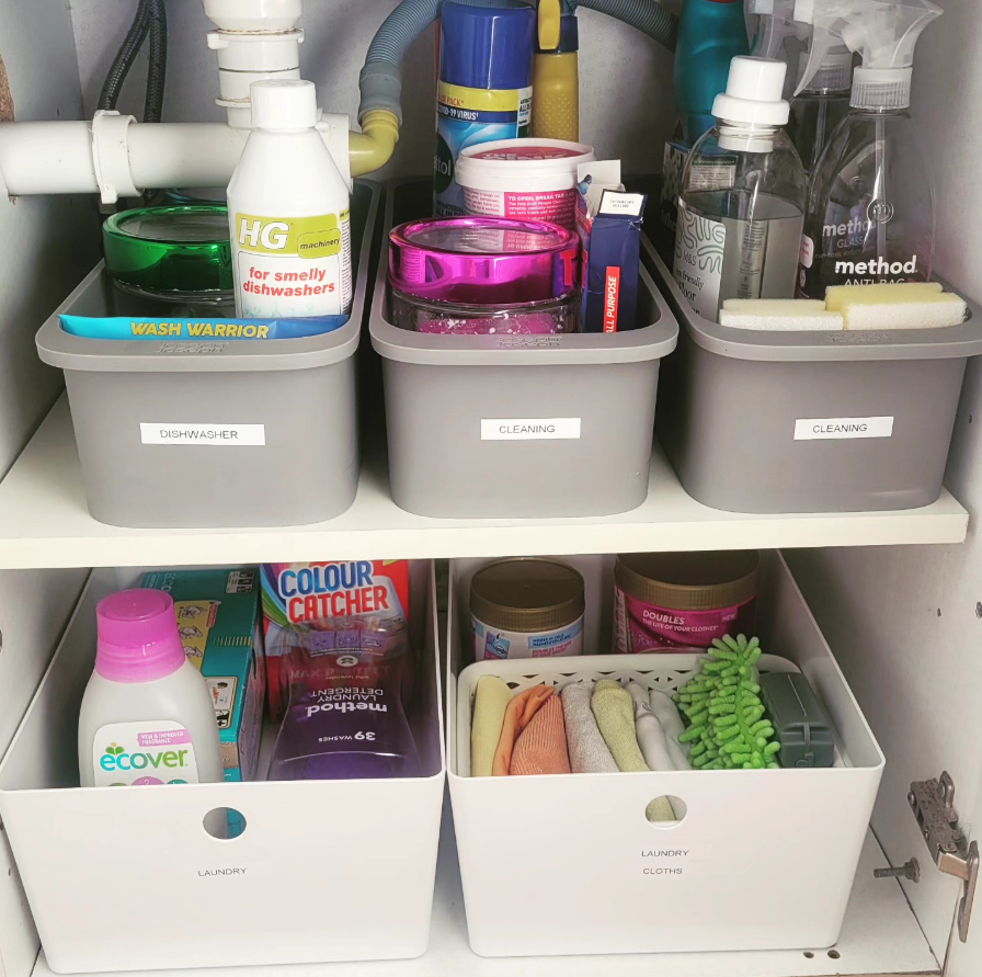 Labeled Bins for Cleaning Categories