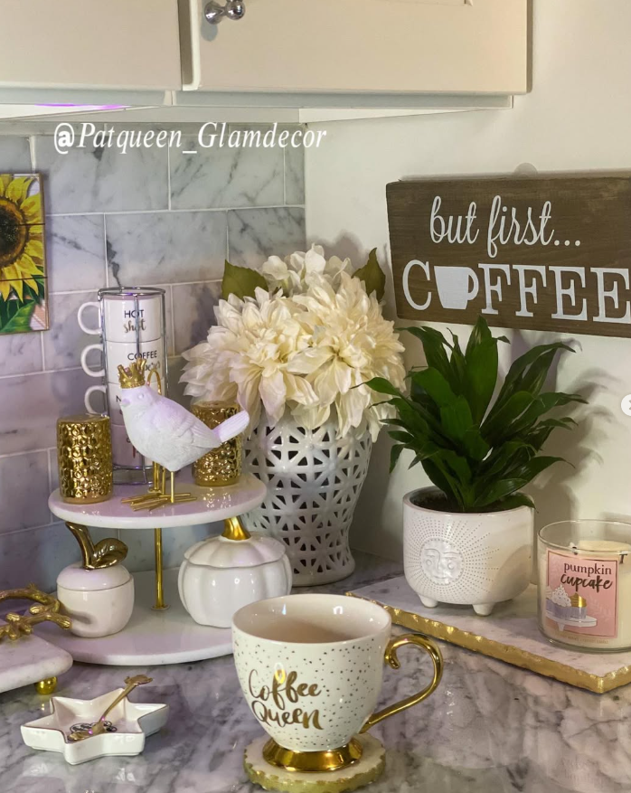 Glam Coffee Corner with Tiered Tray