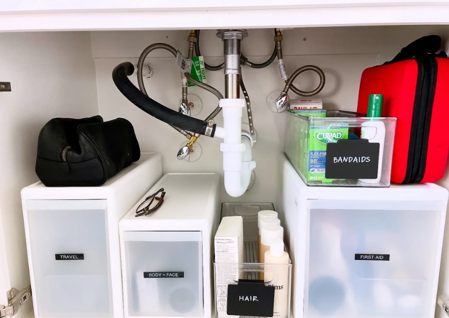 Frosted Drawer Units with Category Labels