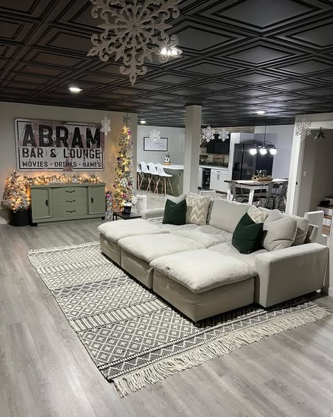 Industrial Farmhouse Basement
