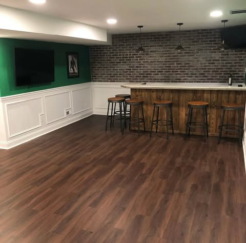 Green and Brick Bar Area