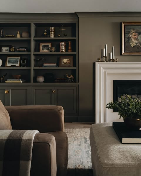 Elegant Dark Green Library