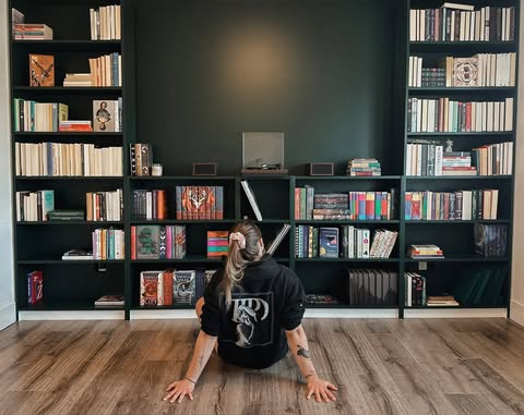 Dark Moody Built-In Library Wall