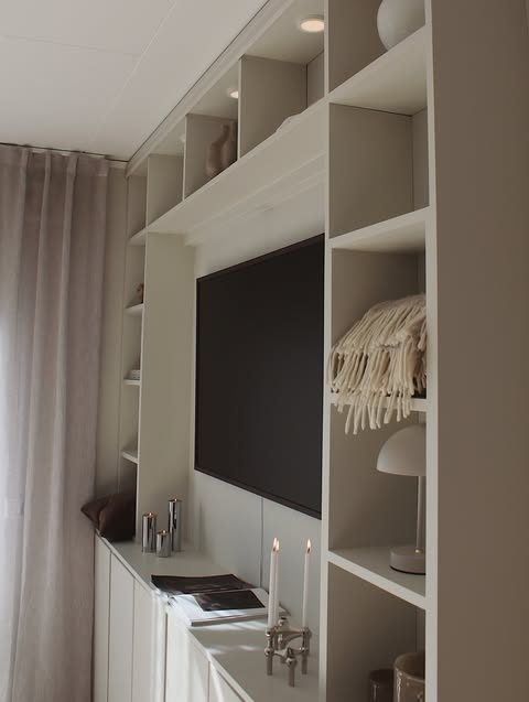 Built-In TV and Bookshelf Unit