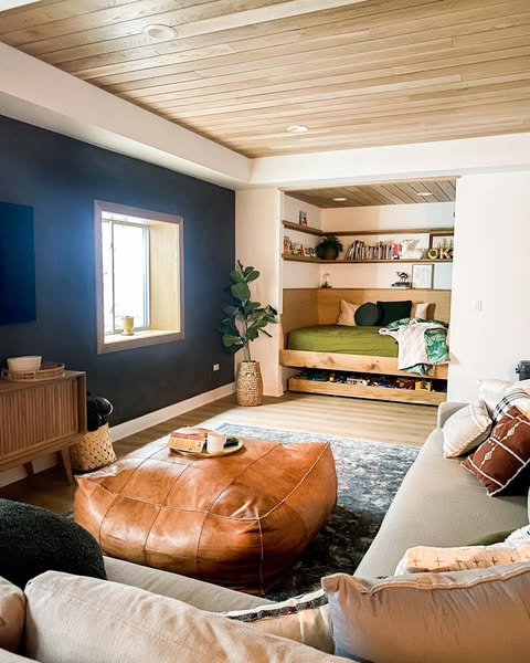 Navy Blue Modern Family Room
