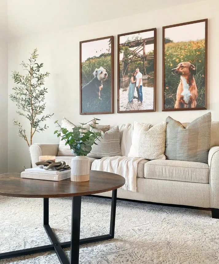 Personalized Gallery Wall Over the Sofa