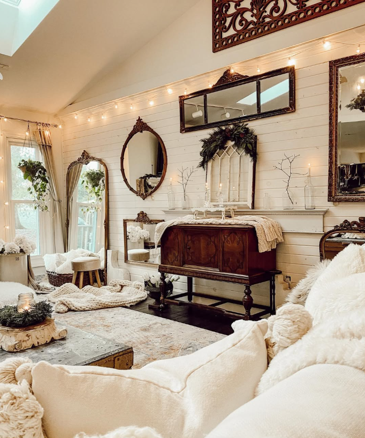 Romantic Vintage Farmhouse with Fairy Lights